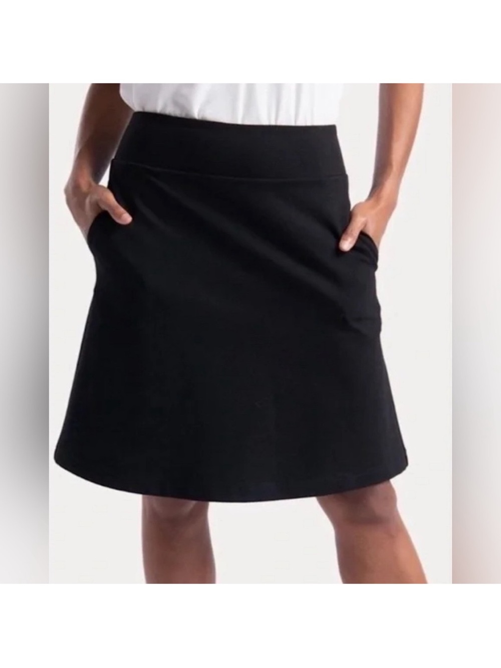 Betabrand Ponte Knit Skort With Pockets Pull On Stretchy Black Size XS